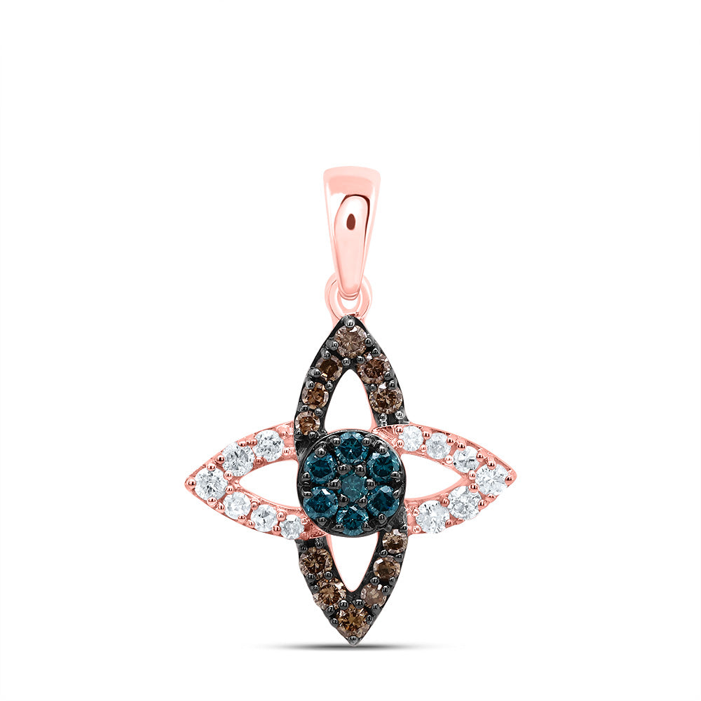 1/3Ctw-Dia P1 Gift Cognac Natural, Blue-Dia Pendant (0.94 grams)