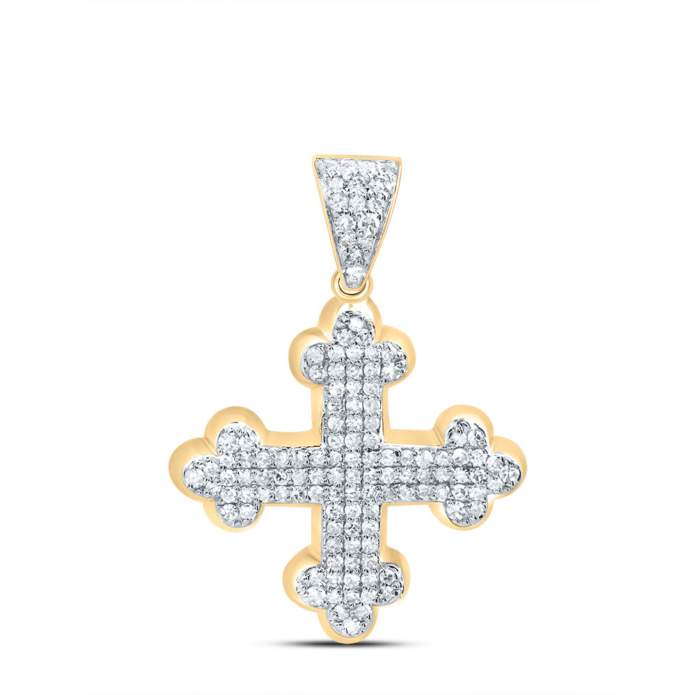 3/8Ctw-Dia Nk Fashion Cross Pendant (2.014 grams)