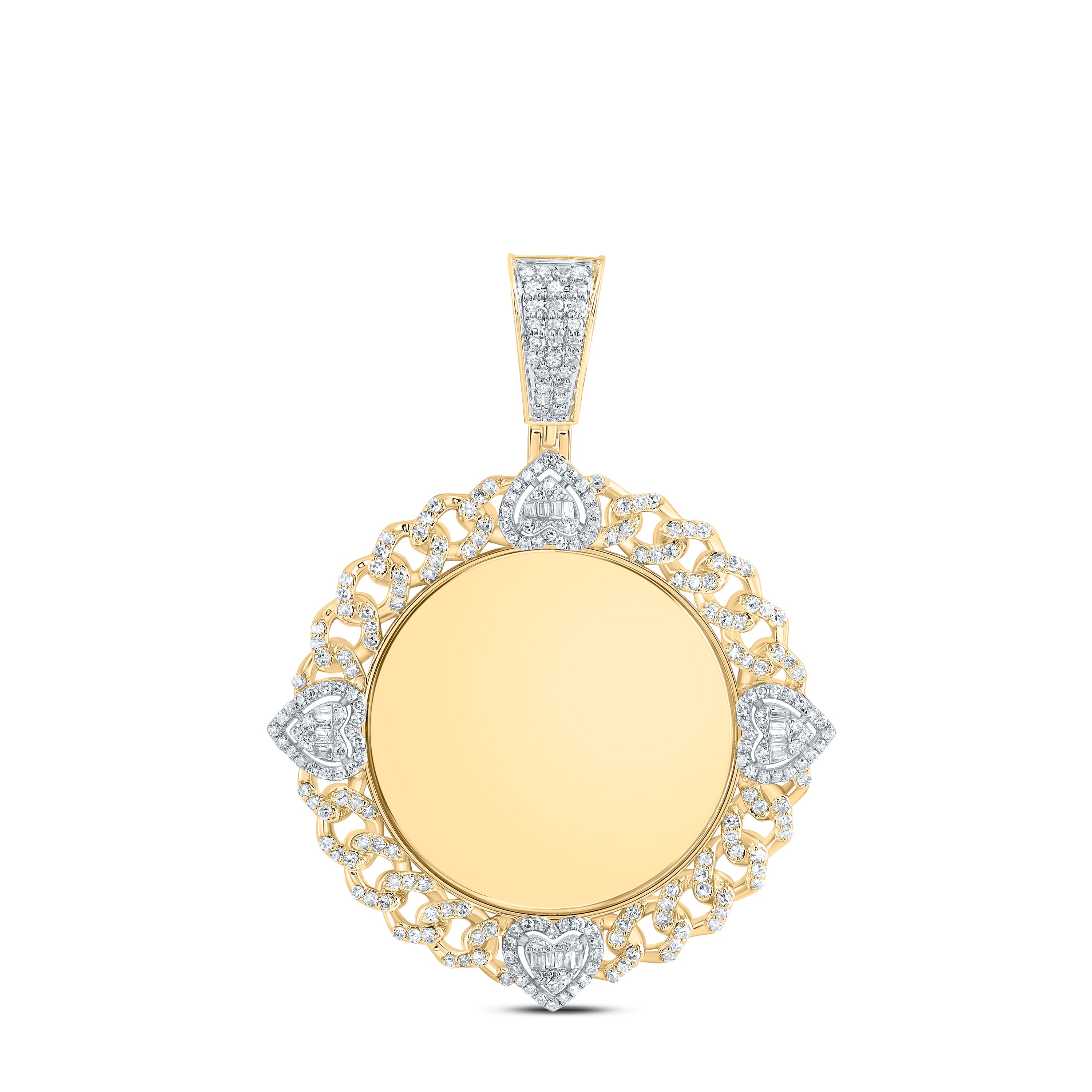 1Ctw-Nat Dia Nk Memory Heart Mens Charm (6.641 grams)