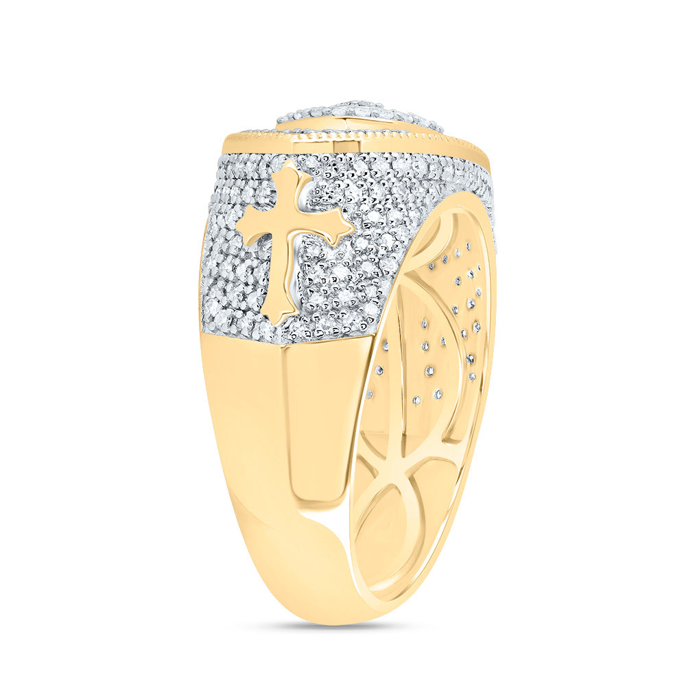 7/8Ctw-Nat Dia Nk Fashion Evil Eye Men's Ring (9 grams)