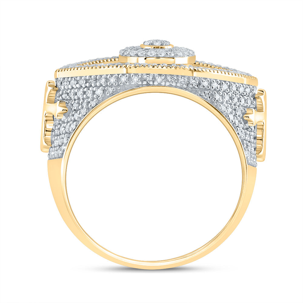 7/8Ctw-Nat Dia Nk Fashion Evil Eye Men's Ring (9 grams)