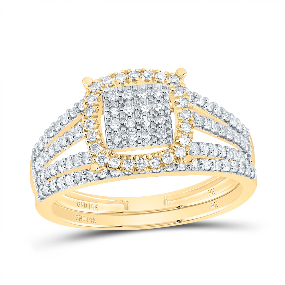 3/8Ctw-Nat Dia Nk Fashion Cushion Bridal Set (3.5 grams)