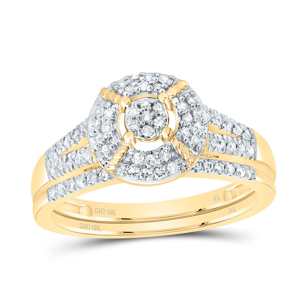 1/3Ctw-Nat Diamond Fashion Round Bridal Set (3.4 grams)