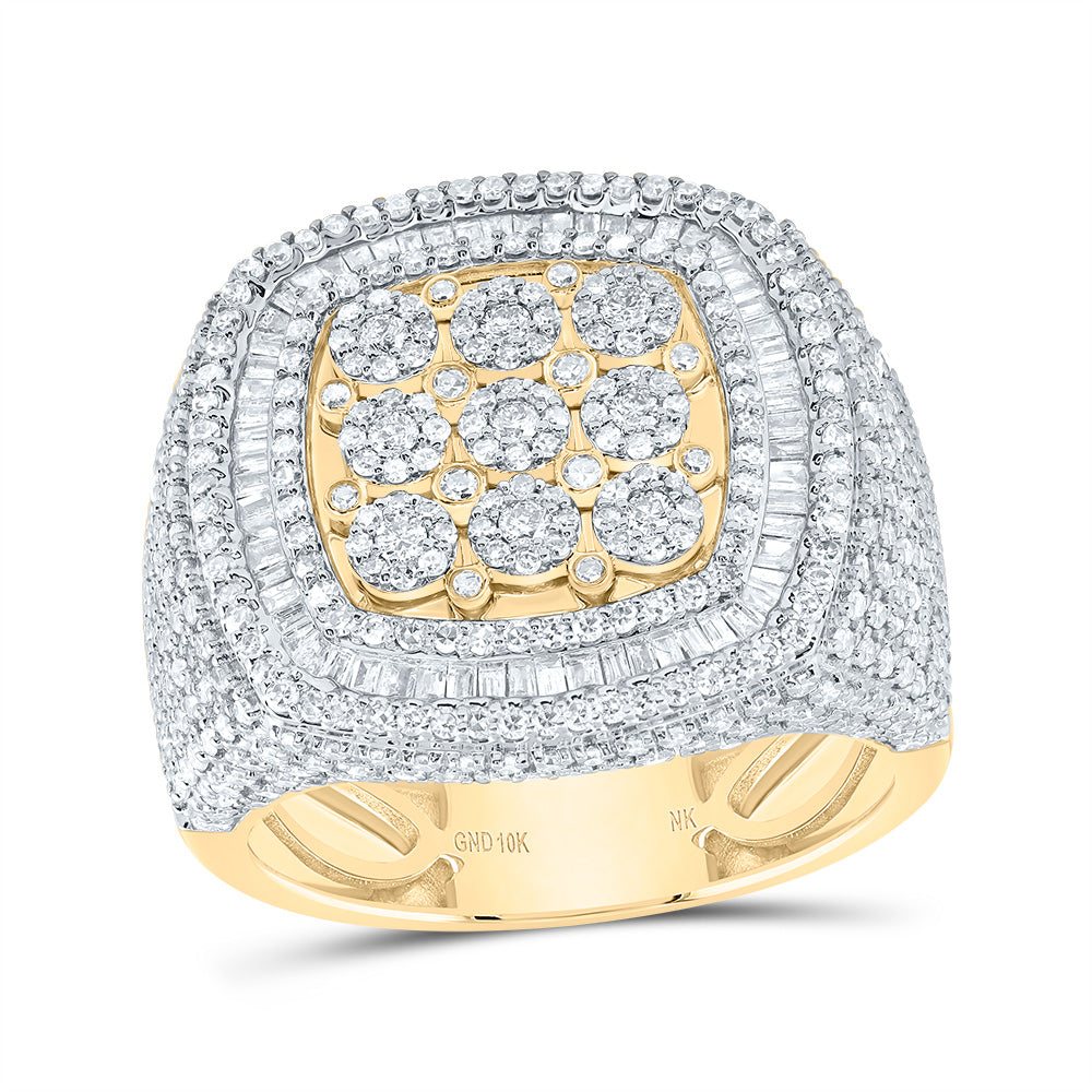 2Ctw-Nat Diamond Cushion Men's Ring (8.97 grams)