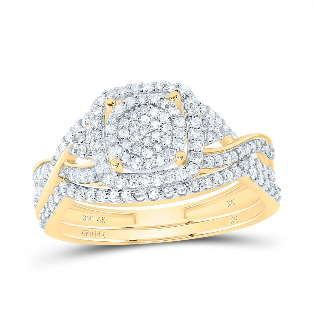 1/2Ctw-Nat Dia Nk Fashion Cushion Bridal Set (2.69 grams)