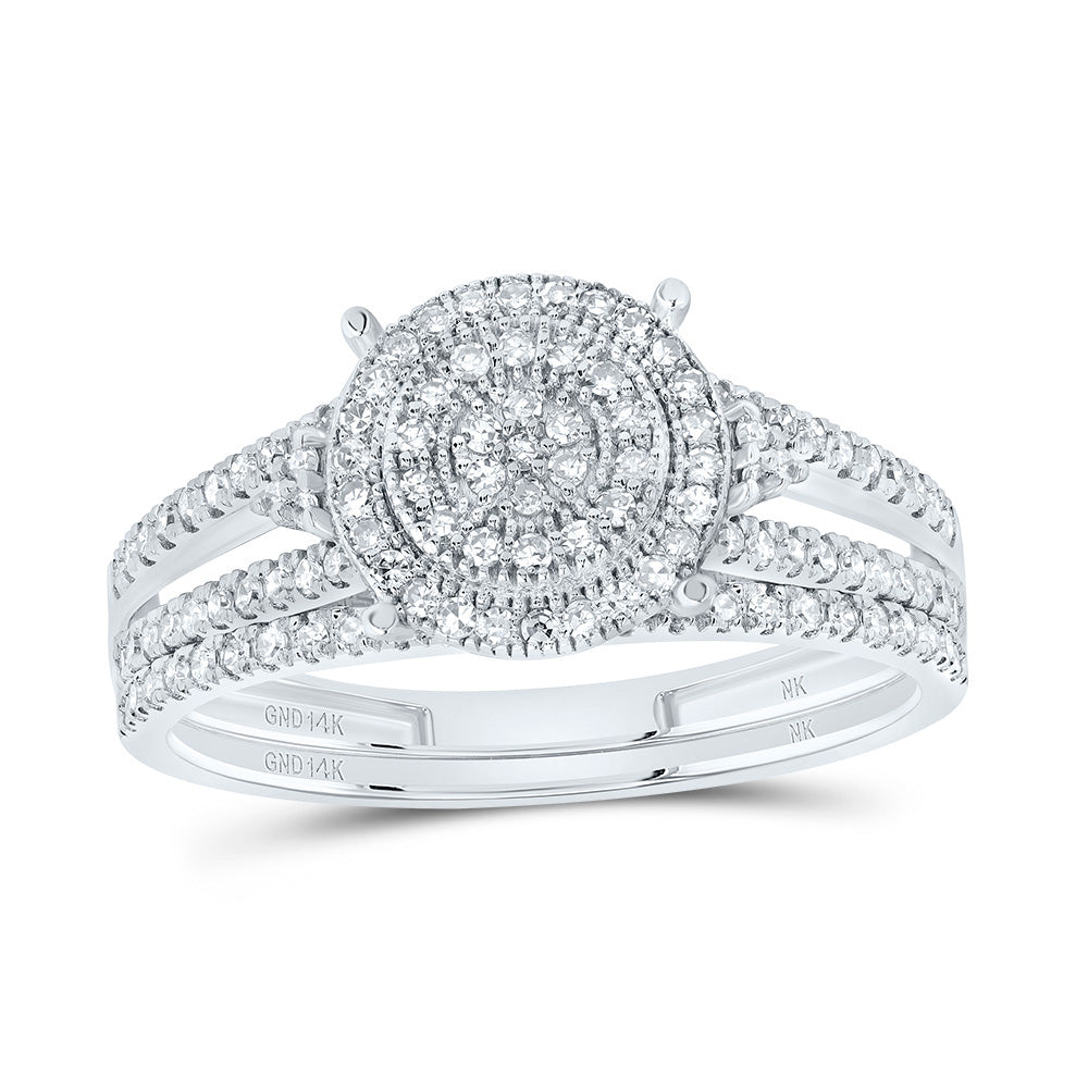 1/2Ctw-Nat Diamond Fashion Round Bridal Set (2.57 grams)