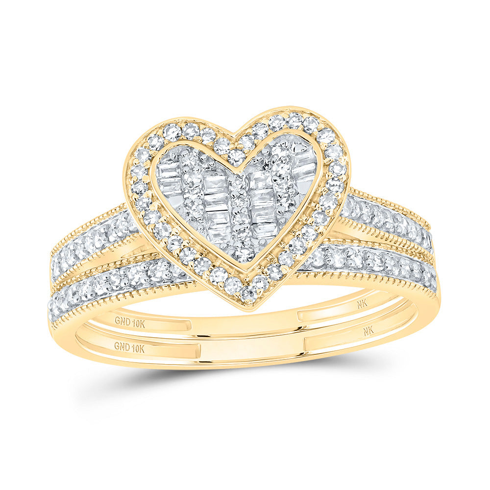 1/3Ctw-Nat Dia Nk Fashion Heart Bridal Set (2.44 grams)