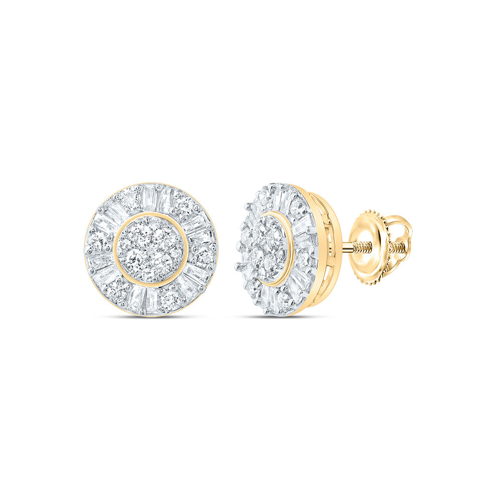 3/4Ctw-Nat Dia Nk Fashion Round Stud Earring