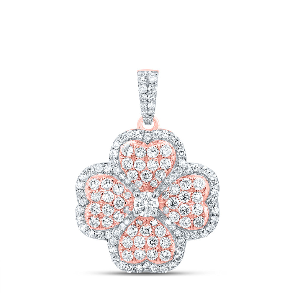 1 Ctw-Nat Dia Nk Fashion Clover Pendant (3.311667 grams)