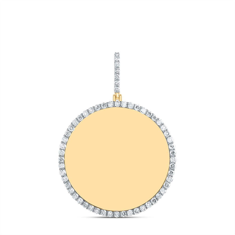 1 7/8Ctw-Nat Dia Nk Memory Round Mens Charm (7.073 grams)