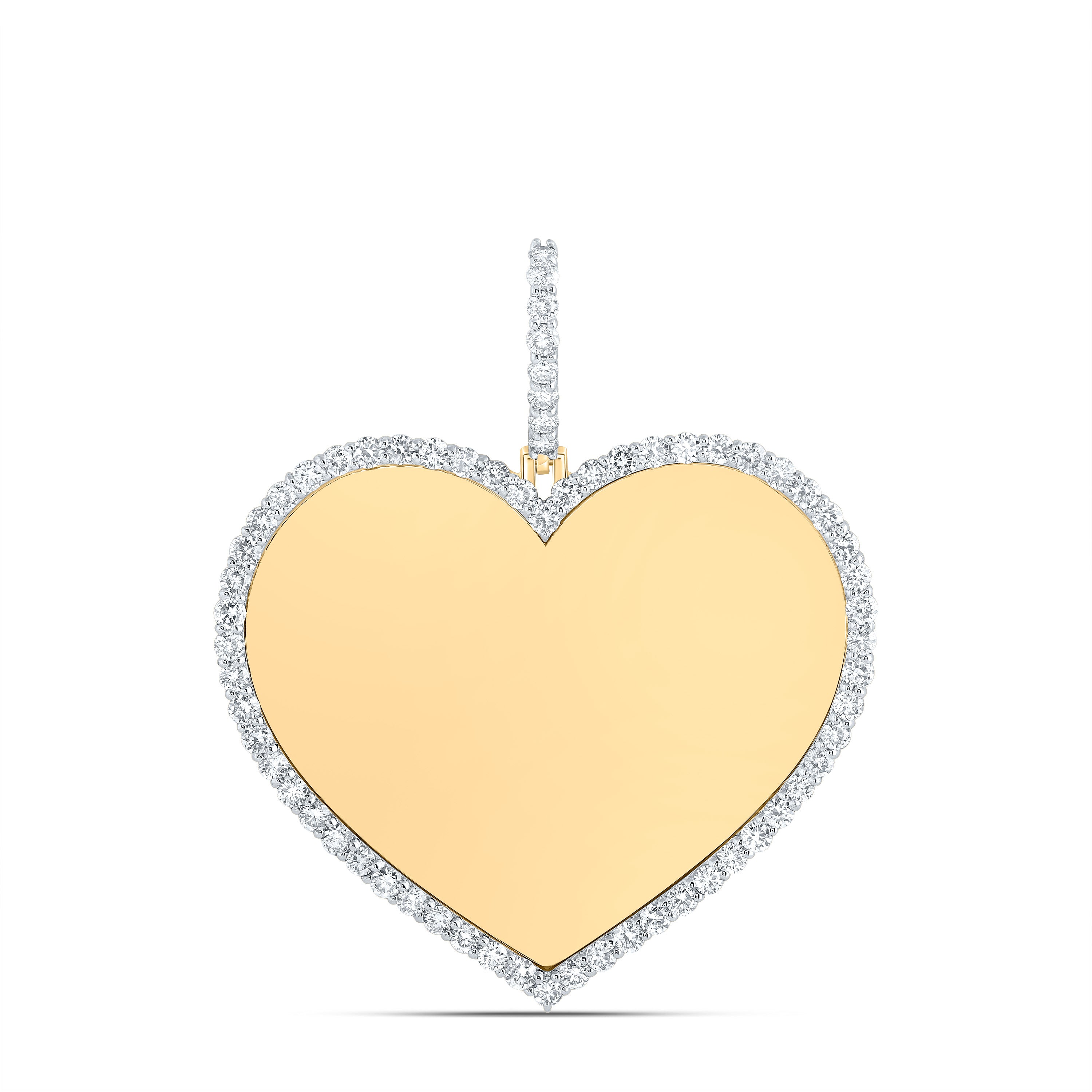 2 Ctw-Nat Dia Nk Memory Heart Mens Charm (7.263 grams)