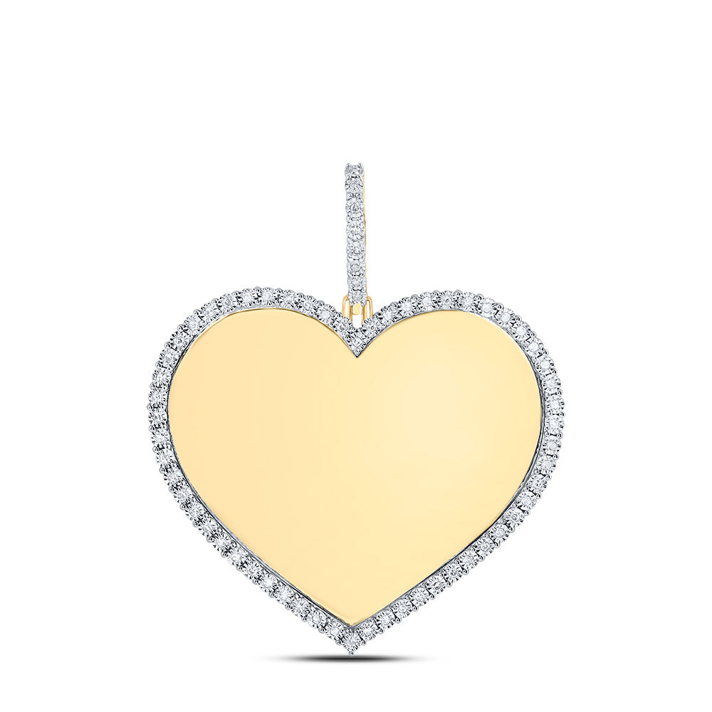 1/4Ctw-Nat Dia Nk Memory Heart Mens Charm (9.341 grams)