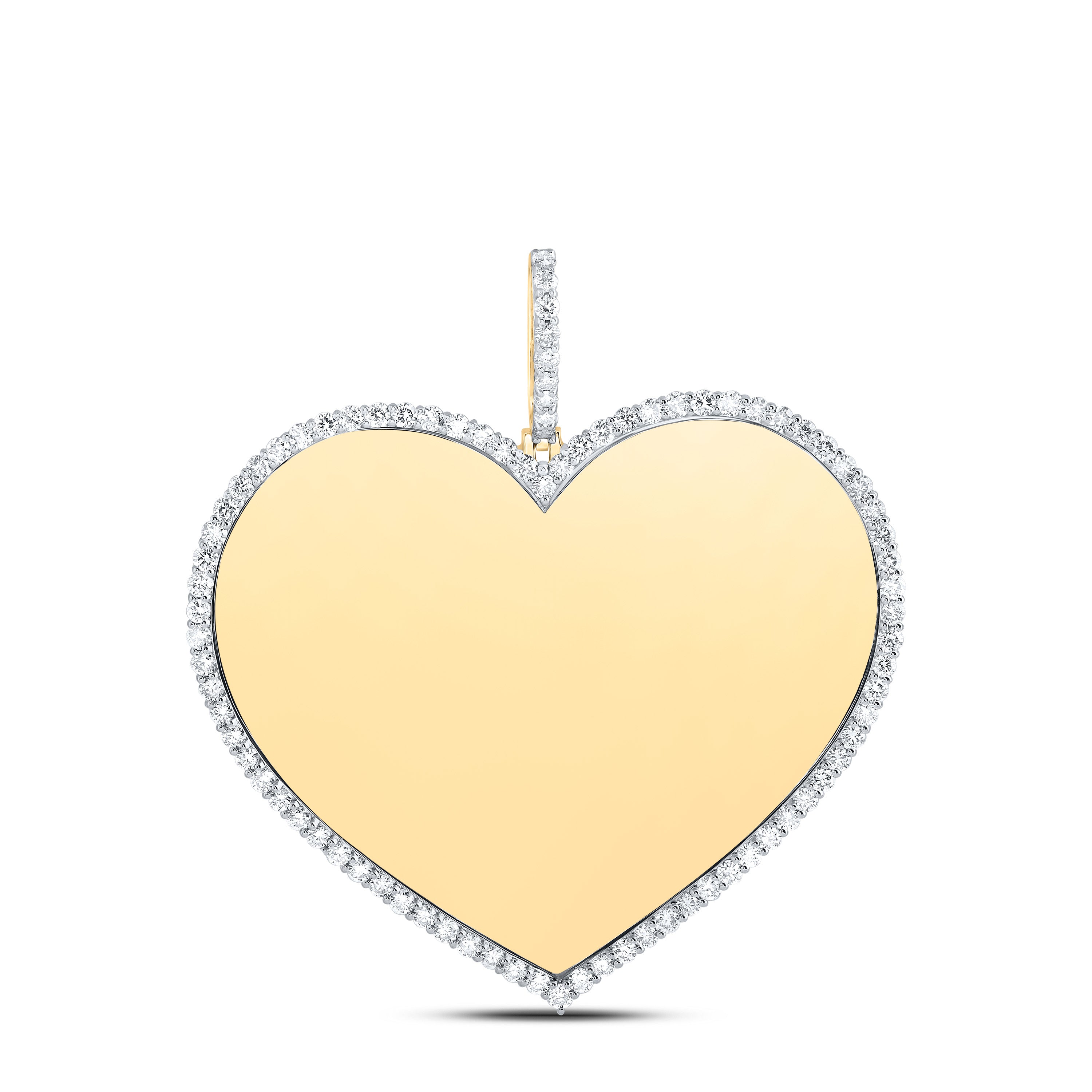 3 Ctw-Nat Dia Nk Memory Heart Mens Charm (12.225 grams)