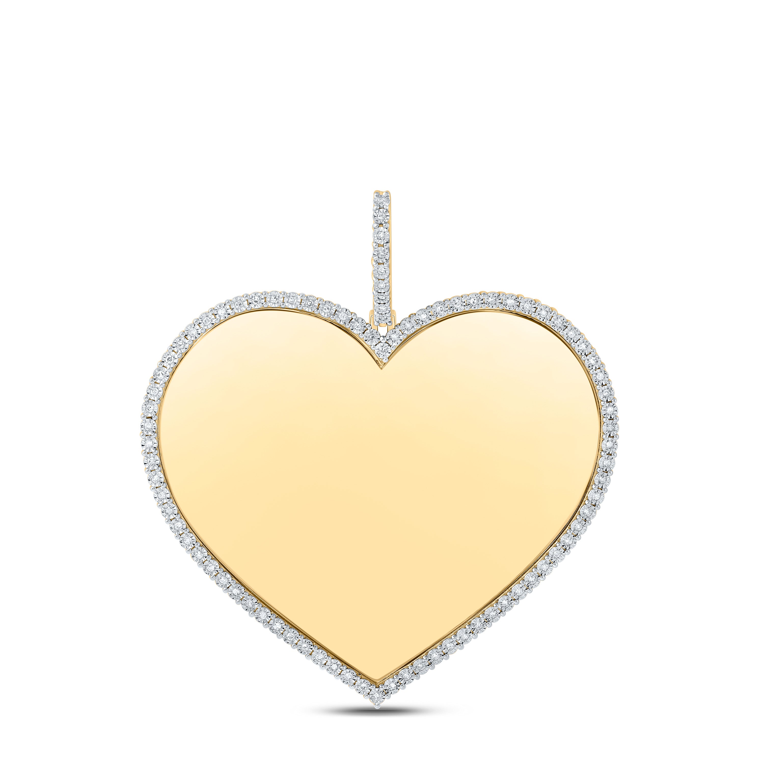 1/3Ctw-Nat Dia Nk Memory Heart Mens Charm (14.802 grams)