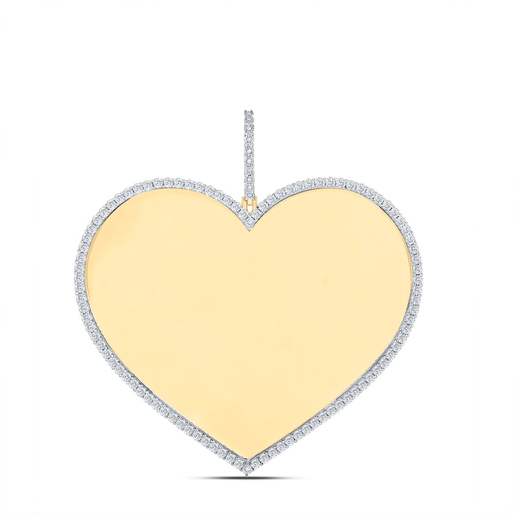 3/8Ctw-Nat Dia Nk Memory Heart Mens Charm (20.443 grams)