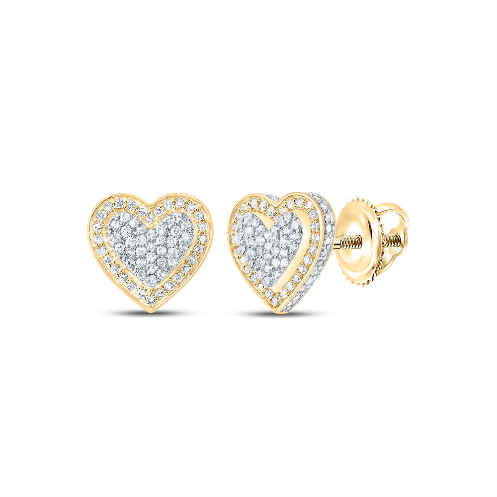 1/2Ctw-Nat Dia Nk Fashion Heart Stud Earring