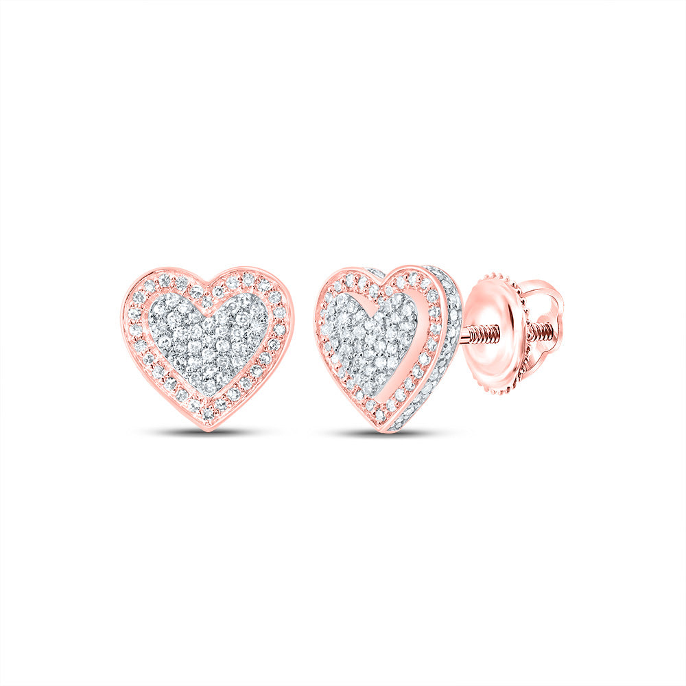 1/2Ctw-Nat Dia Nk Fashion Heart Stud Earring