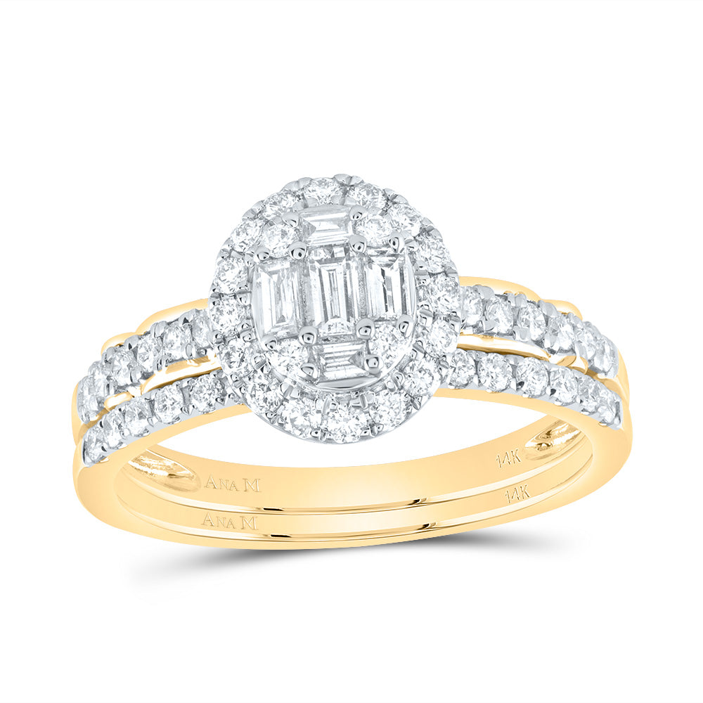 3/4Ctw-Nat Dia Ana M Diana Oval Bridal Set (3.68 grams)