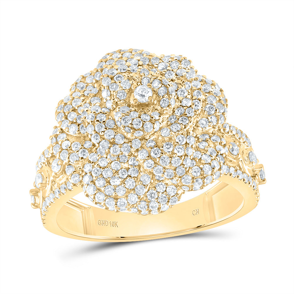 2Ctw-Nat Diamond Fashion Rose Ring (7.27 grams)