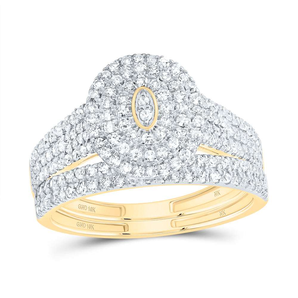5/8Ctw-Dia Nk Oval Double Halo Bridal Set (2.65 grams)