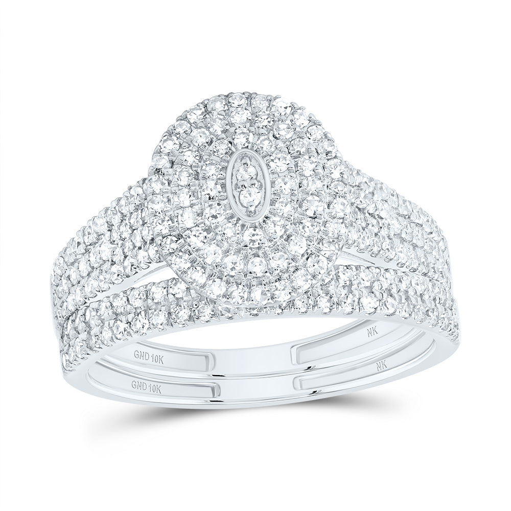 5/8Ctw-Dia Nk Oval Double Halo Bridal Set (2.8 grams)