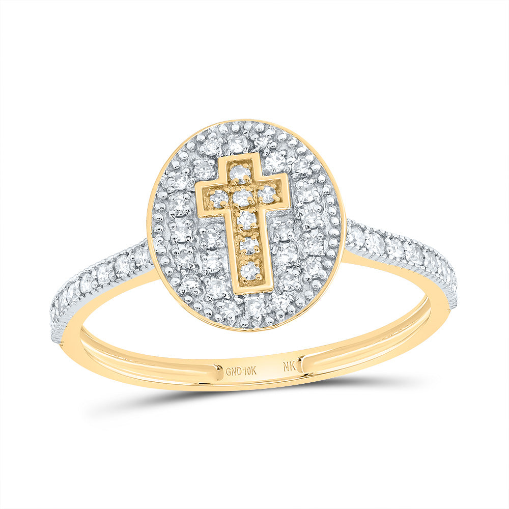 1/4Ctw-Dia Nk Gift Cross Oval Ring (1.22 grams)