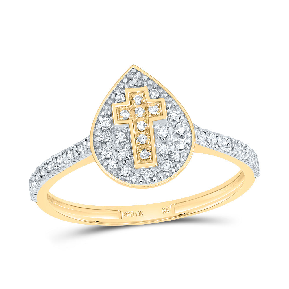 1/6Ctw-Dia Nk Gift Cross Pear Ring (1.23 grams)