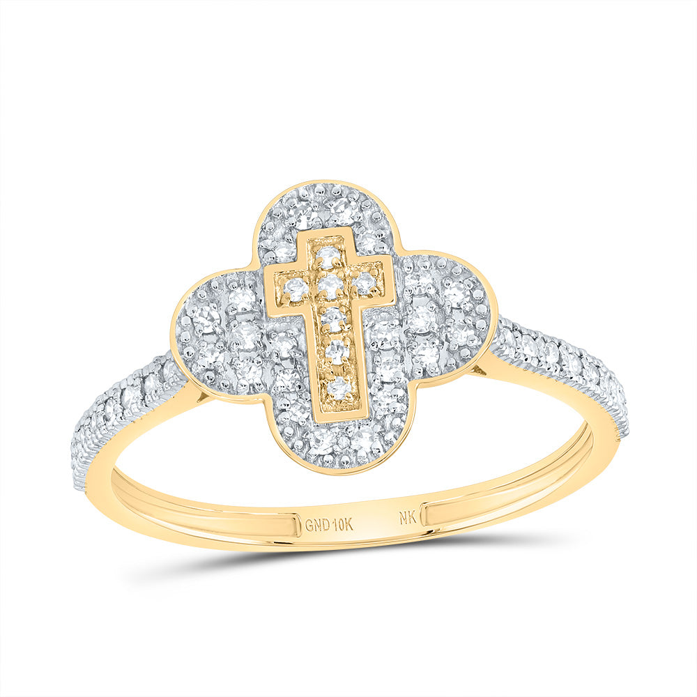 1/6Ctw-Dia Nk Gift Cross Clover Ring (1.33 grams)