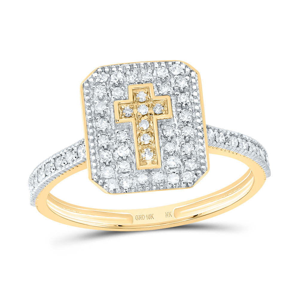1/4Ctw-Dia Nk Gift Cross Emerald Ring (1.27 grams)