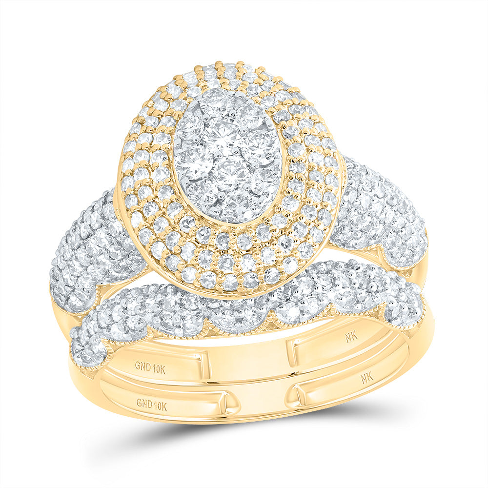 1 1/4Ctw-Dia Nk Fashion Oval Bridal Set (3.45 grams)