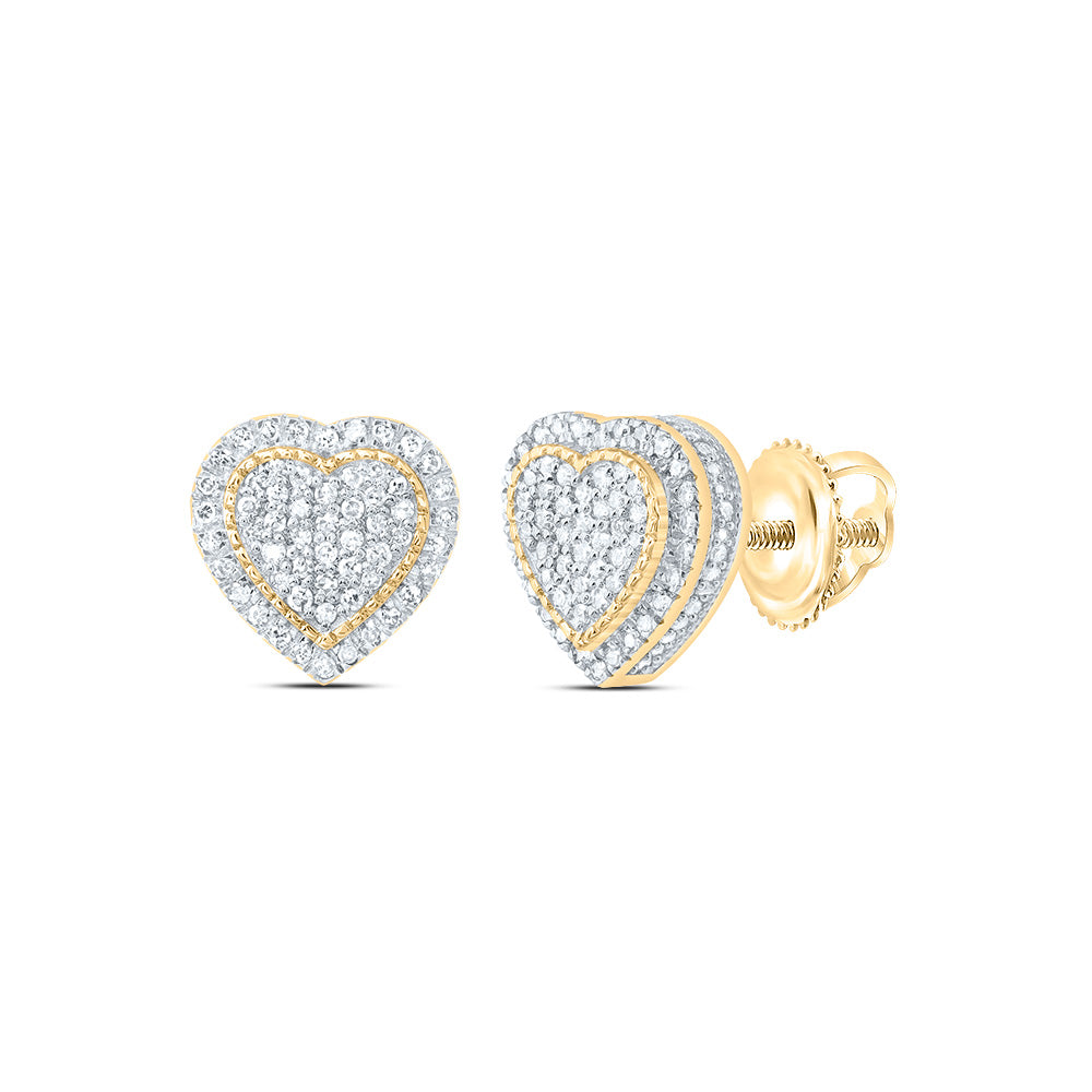 3/8Ctw-Nat Dia Nk Fashion Heart Earring