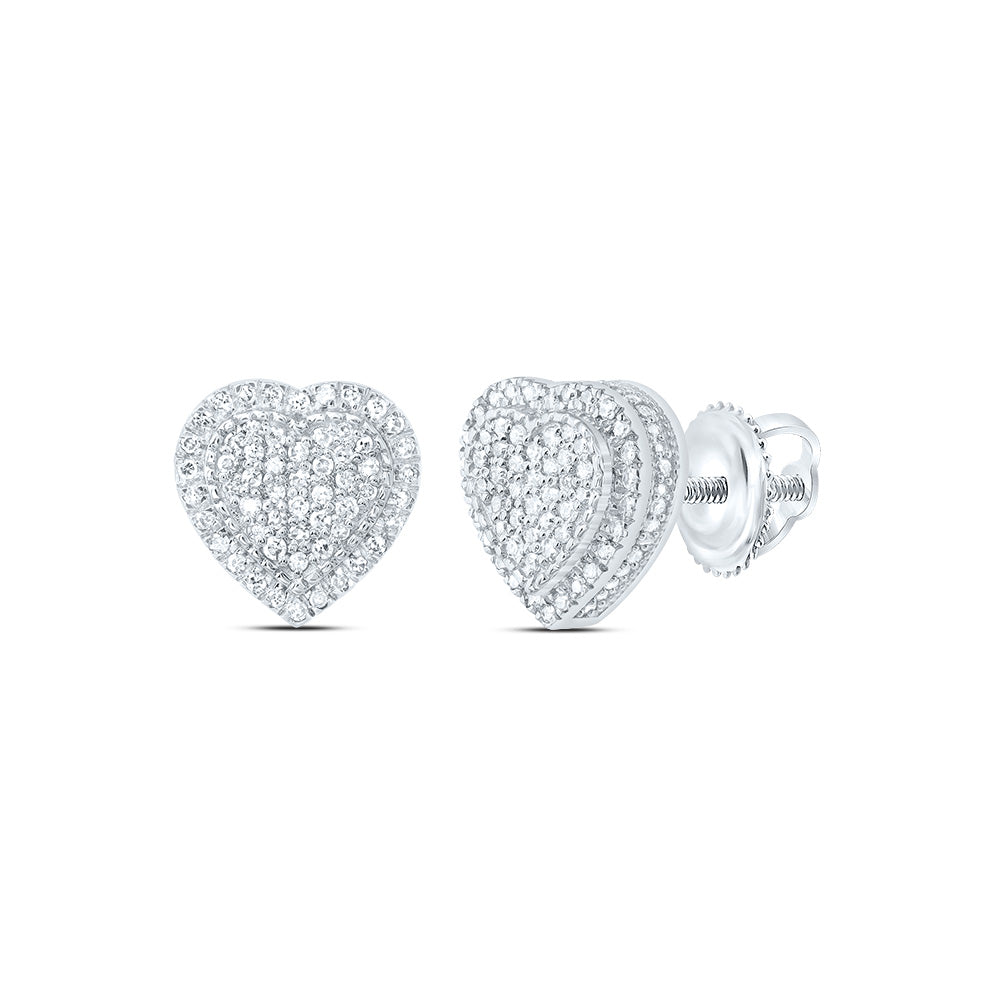 3/8Ctw-Nat Dia Nk Fashion Heart Earring