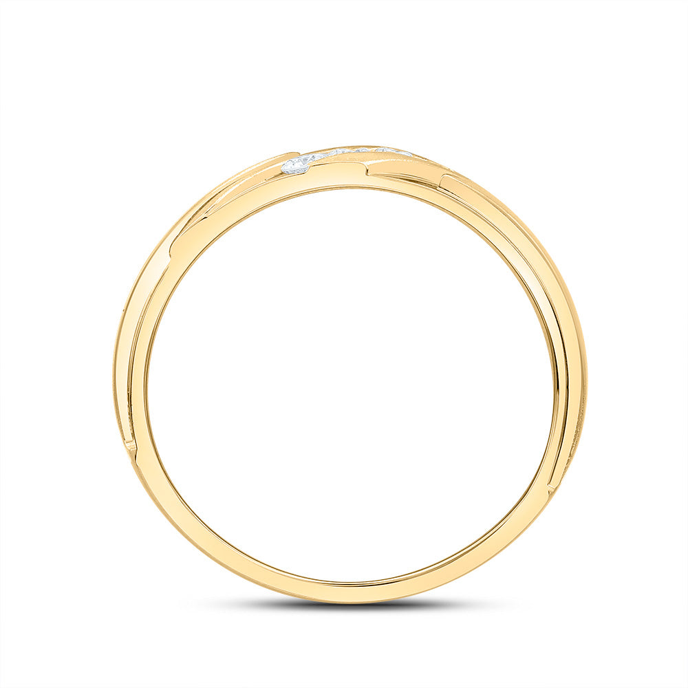 1/4Ctw-Dia Cn Mens Machine-Set Band (9.15 grams)