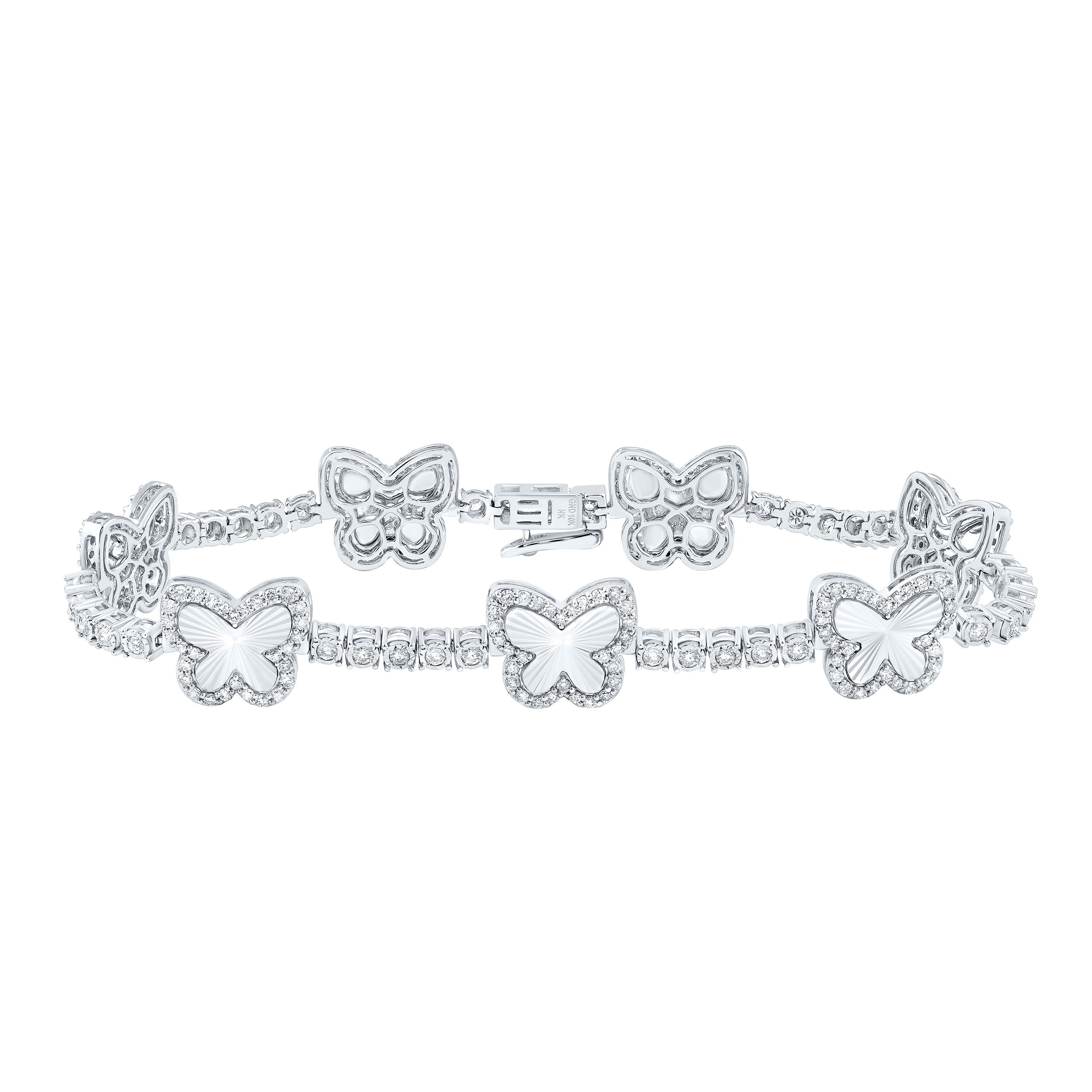 1 7/8Ctw-Dia Nk Fashion Butterfly Bracelet (7 Inch) (12.568 grams)