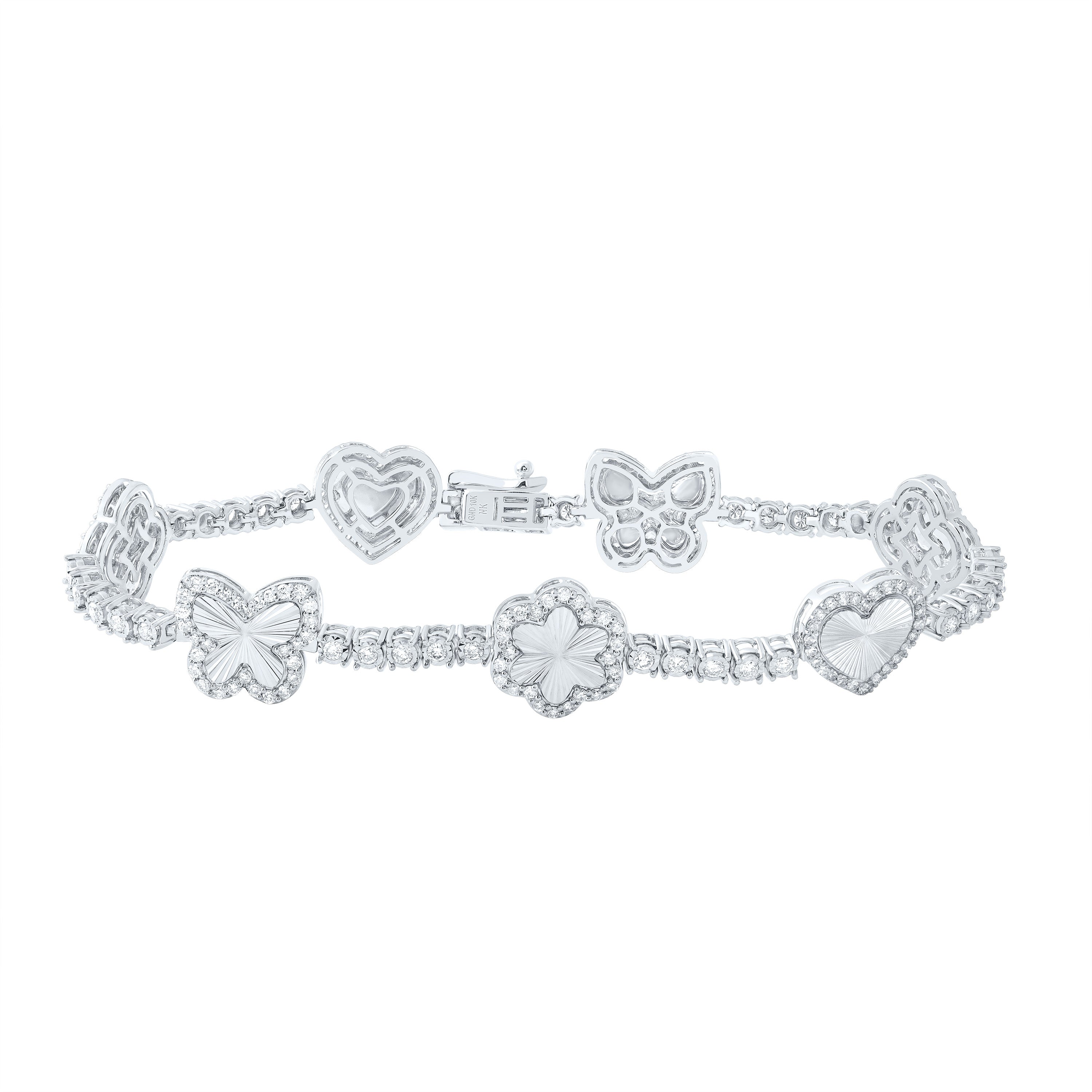 1 3/4Ctw-Dia Nk Fashion Heart Bracelet (7 Inch) (11.816 grams)