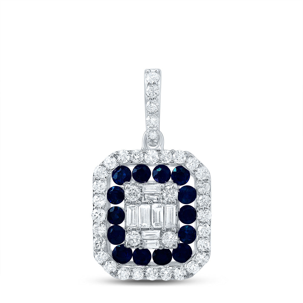 1/3Ctw-Diamond Ana M 1/4Ctw-Rd-Bs Nat Gem Octagon Pendant (1.301 grams)