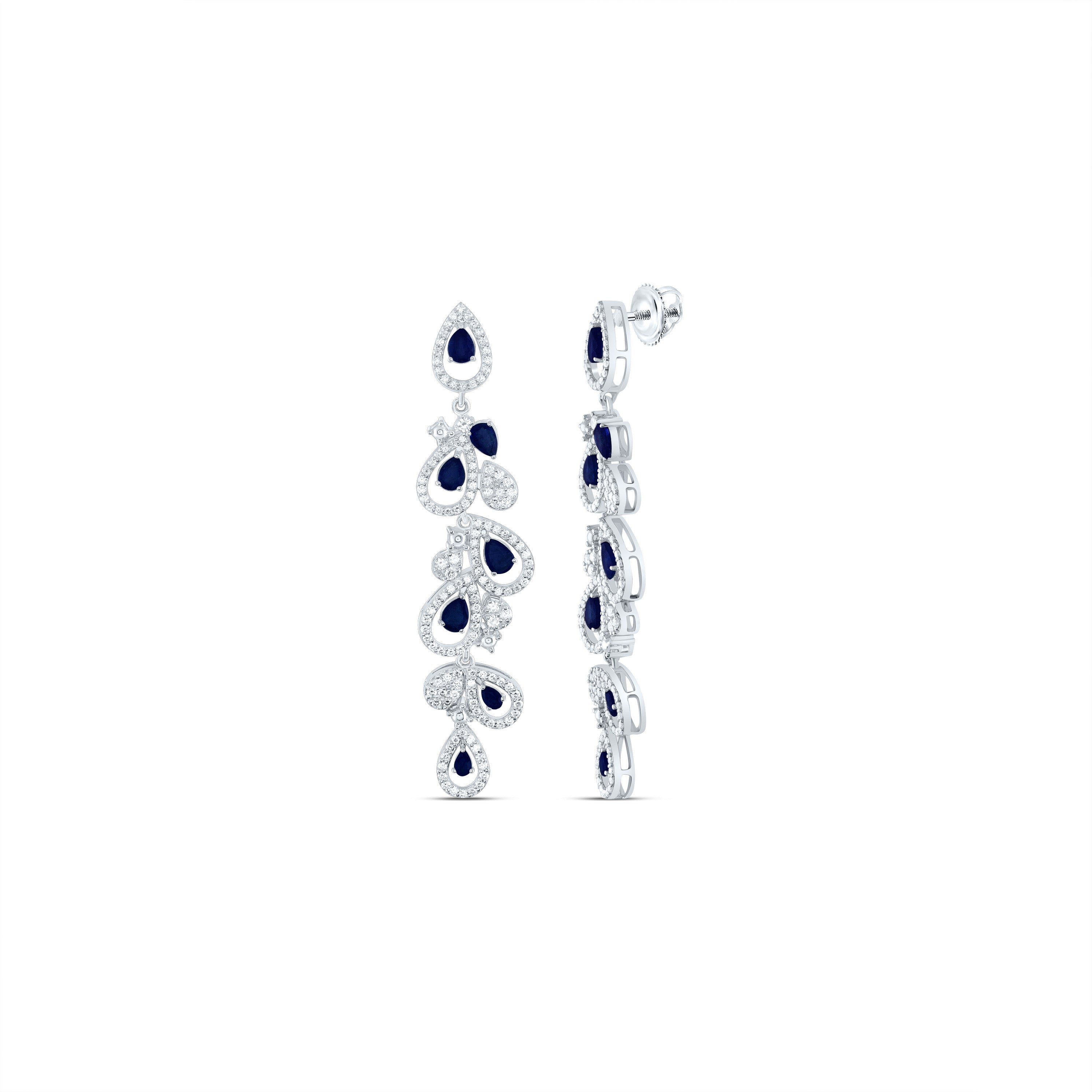 1 1/4Ctw-Dia Ana M 2 Ctw-Ps-Bs Nat Gem Dangling Earring