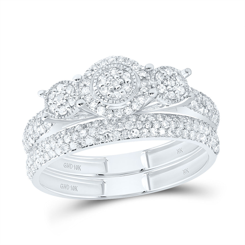 5/8Ctw-Dia Nk Fashion Round Flower Bridal Set (2.47 grams)