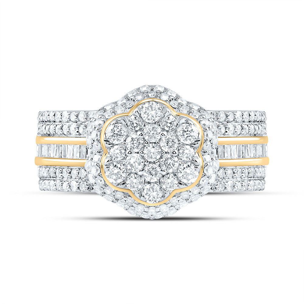 1Ctw-Diamond Fashion Flower Ring (4.07 grams)