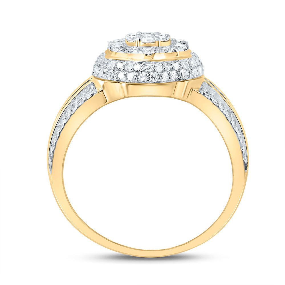 1Ctw-Diamond Fashion Flower Ring (4.07 grams)