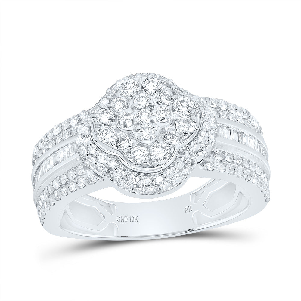 1Ctw-Dia Nk Fashion Clover Ring (4.12 grams)