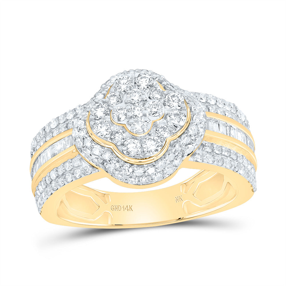 1Ctw-Dia Nk Fashion Clover Ring (4.36 grams)