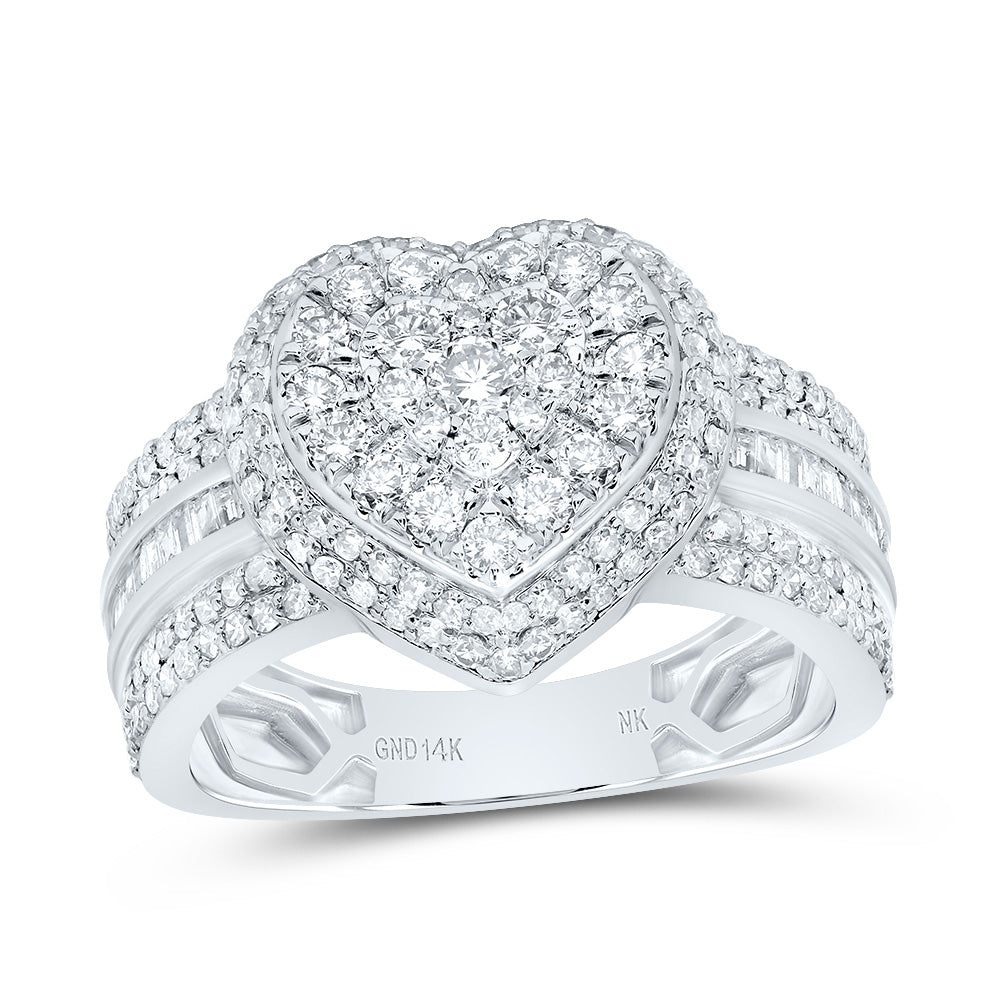 1Ctw-Nat Dia Nk Fashion Heart Ring (4.63 grams)