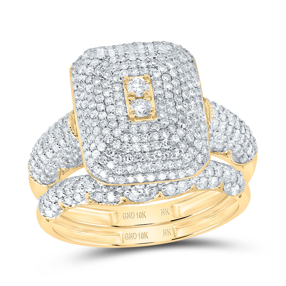 1 1/4Ctw-Dia Nk Fashion Emerald Bridal Set (3.06 grams)