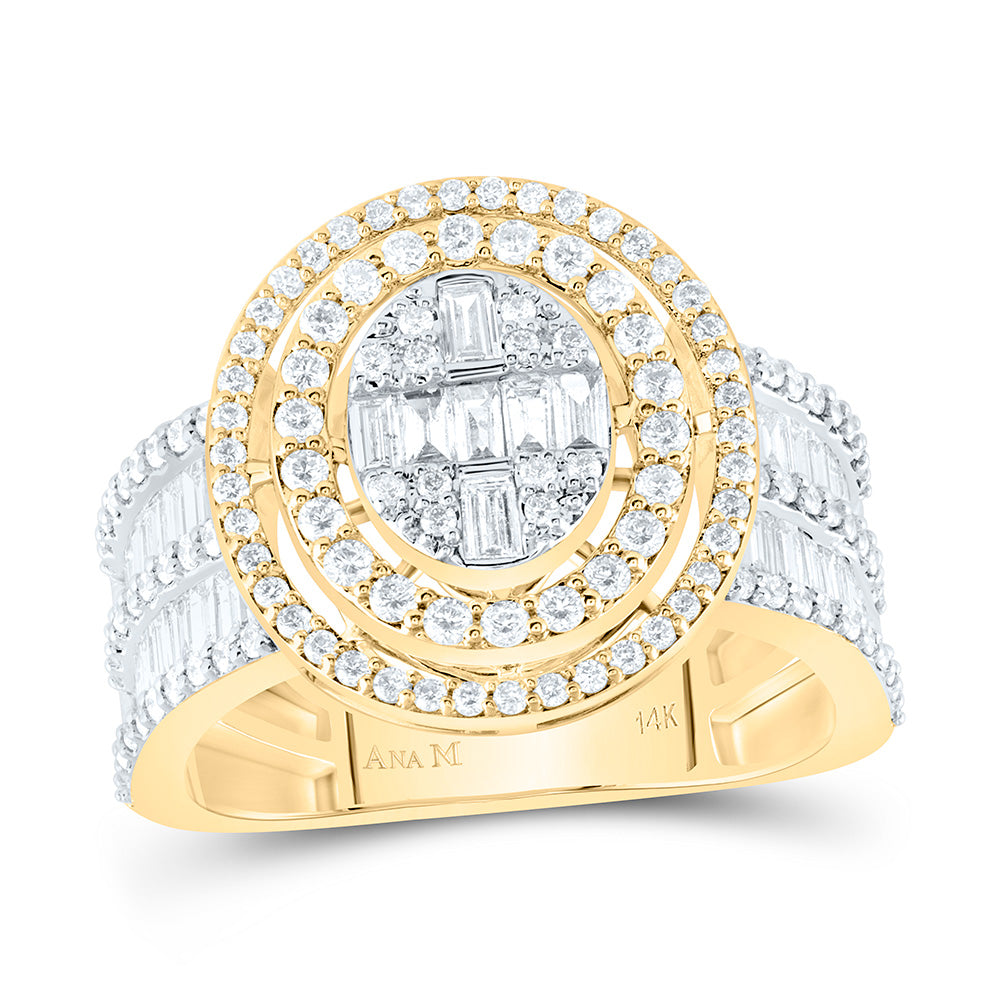 1 5/8Ctw-Dia Ana M Fashion Oval Baguette Bridal Ring (6.41 grams)