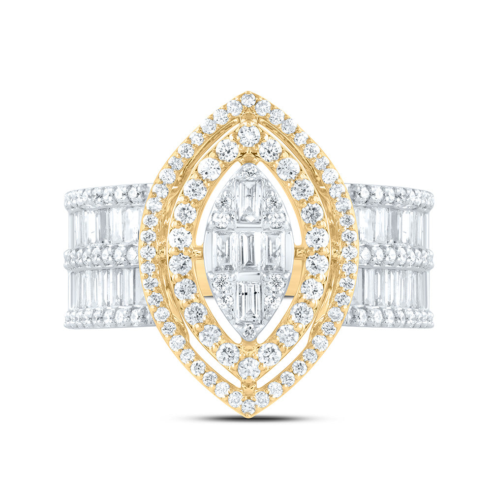 1 3/4Ctw-Dia Ana M Fashion Marquise Baguette Bridal Ring (6.25 grams)