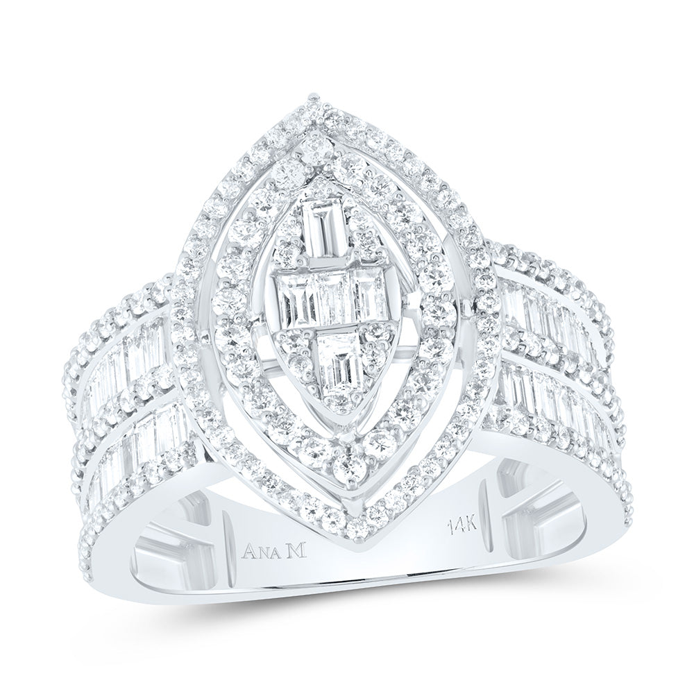 1 3/4Ctw-Dia Ana M Fashion Marquise Baguette Bridal Ring (6.25 grams)