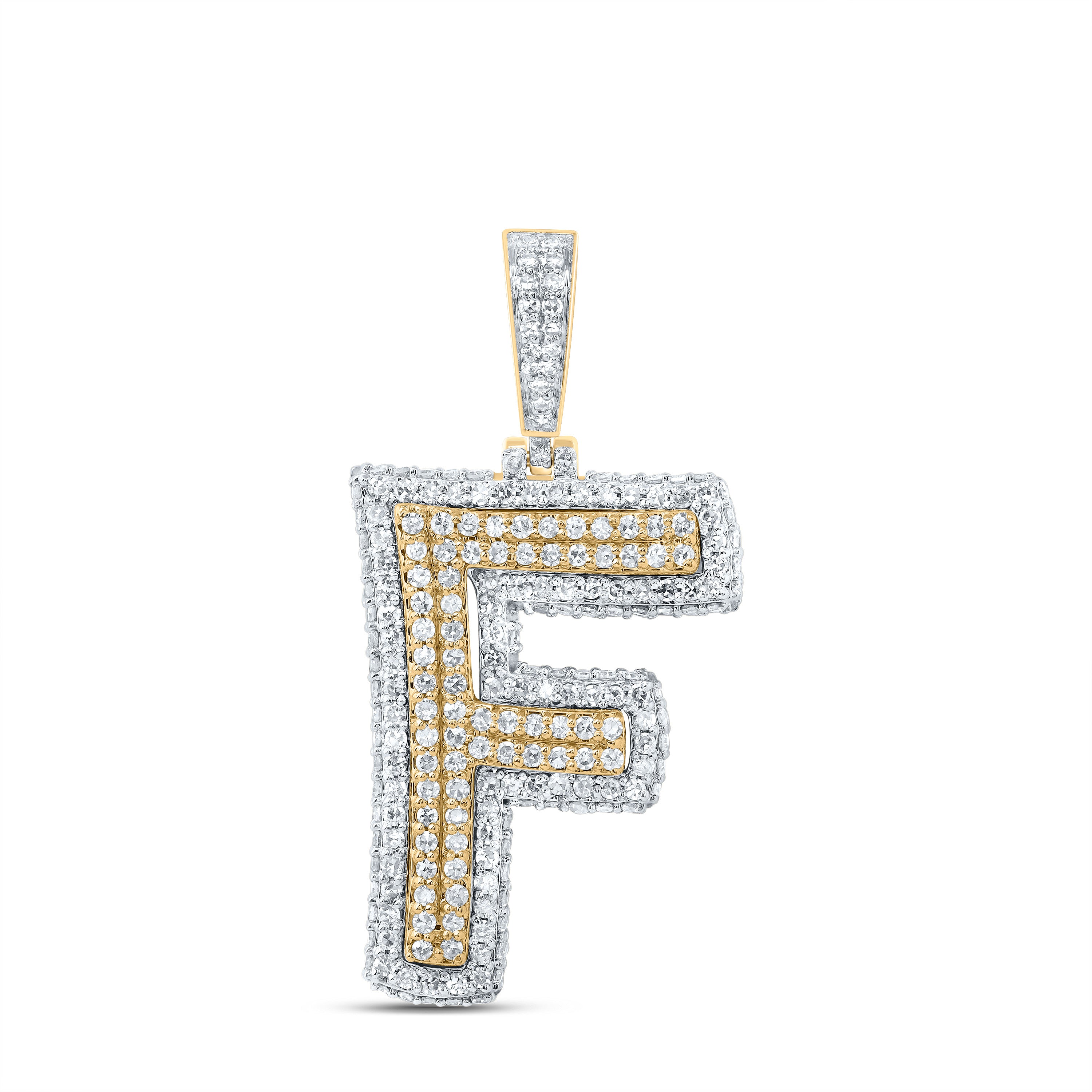 1 1/5Ctw-Dia Nk Fashion Initial "F" Pendant (3.07 grams)