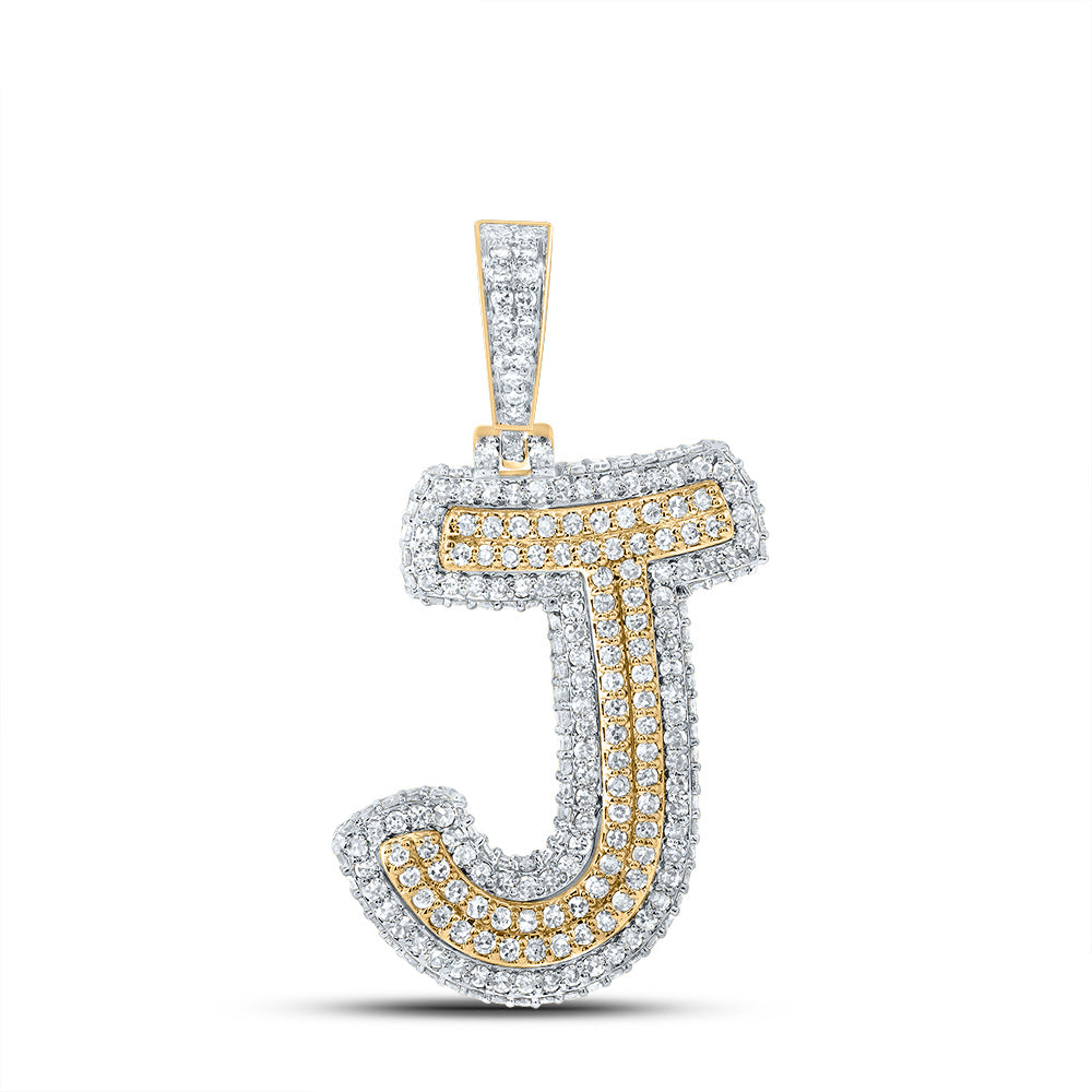 1 1/4Ctw-Dia Nk Fashion Initial "J" Pendant (3.284 grams)