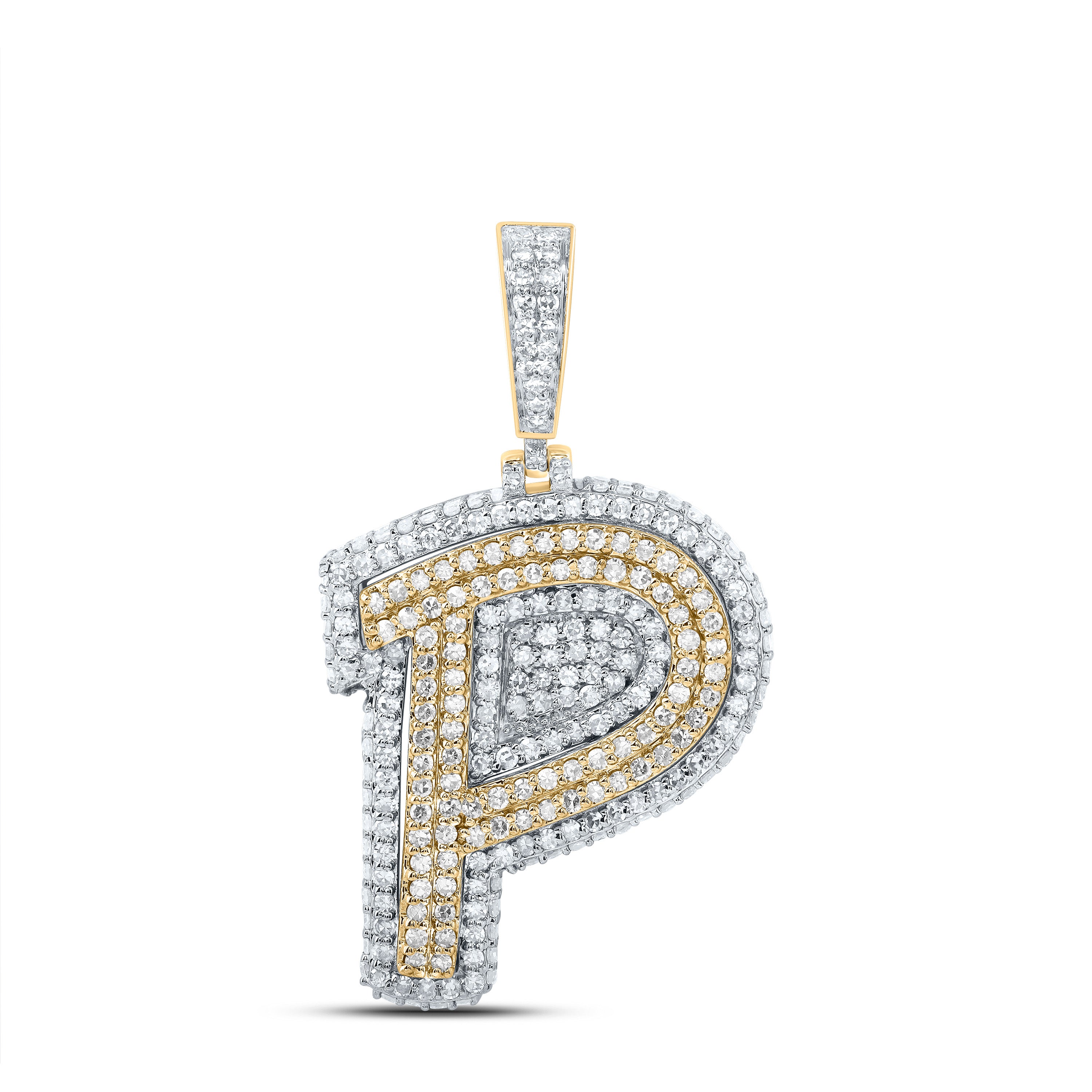 1 1/4Ctw-Dia Nk Fashion Initial "P" Pendant (3.179 grams)